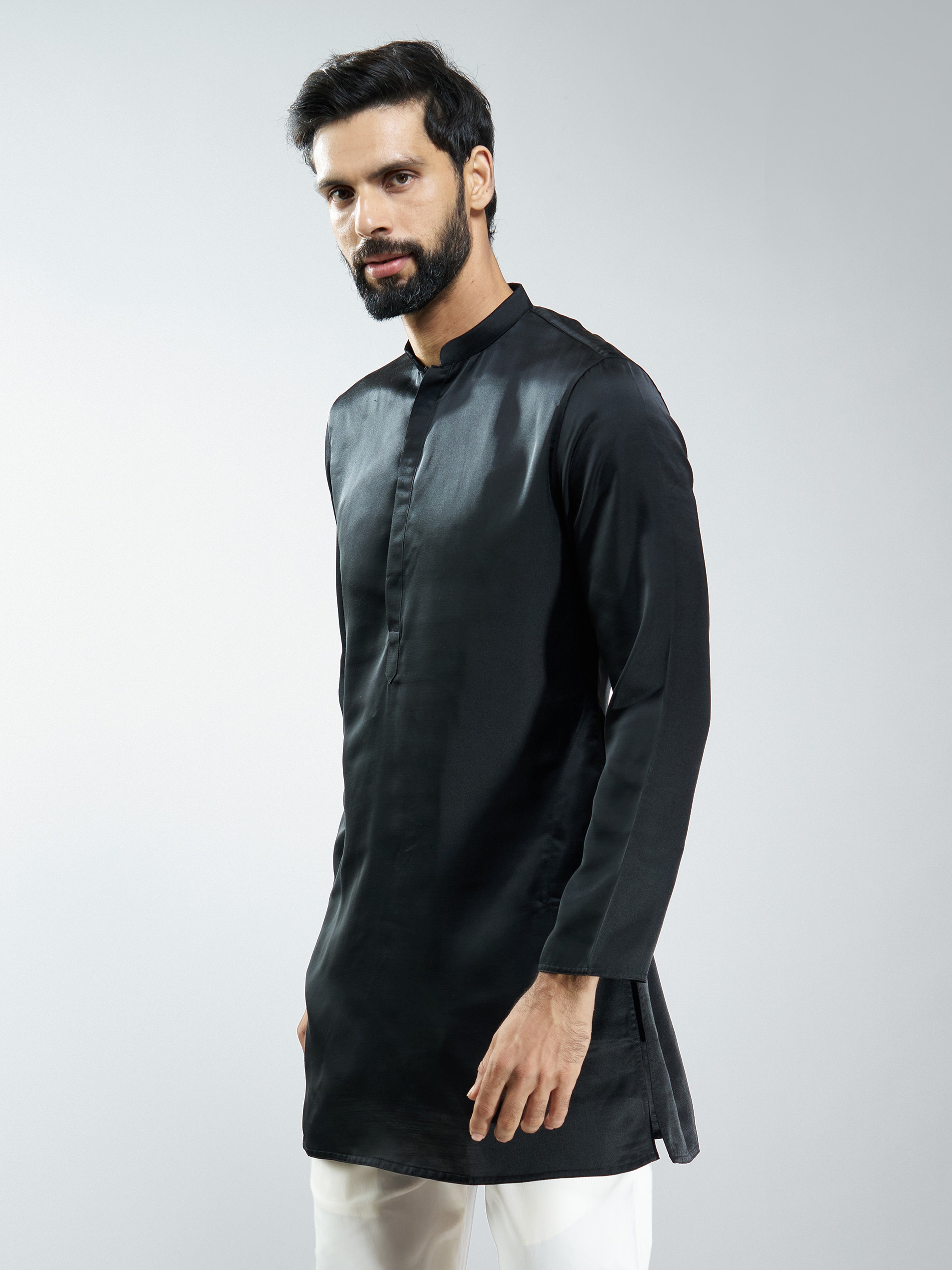 Men Silk Solid Kurta