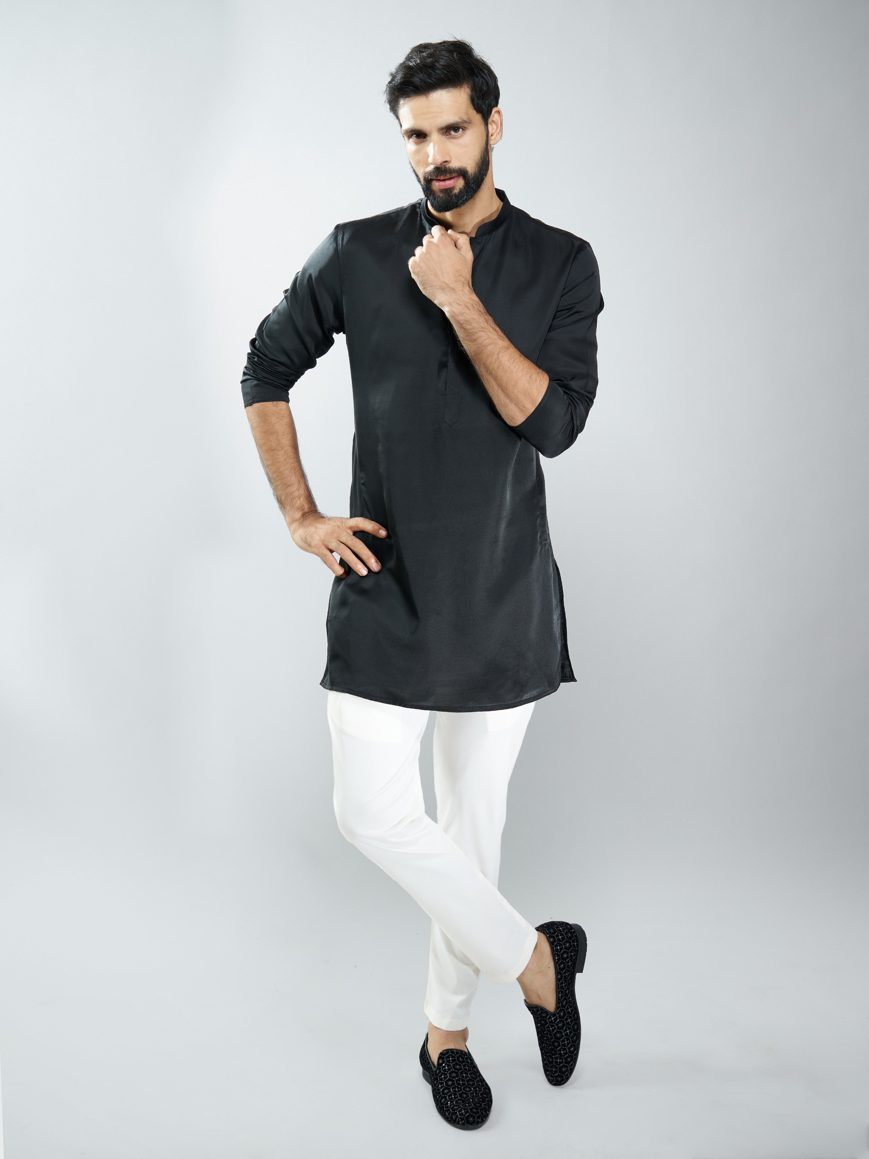 Men Silk Solid Kurta