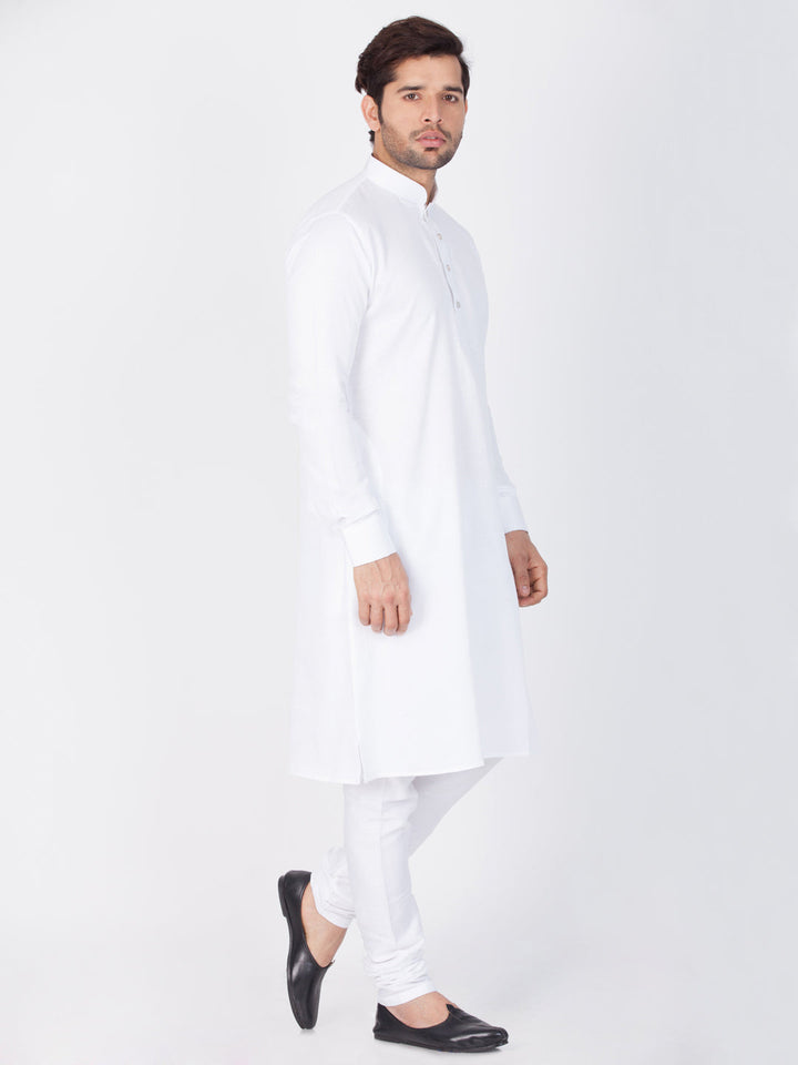 Vastramay Cotton White Baap Beta Kurta Pyjama set