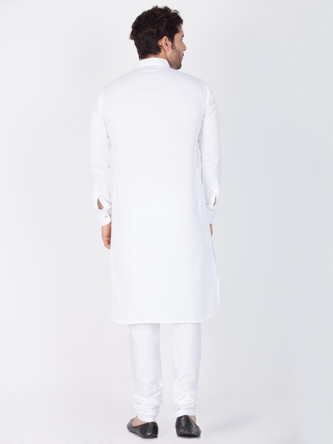 Vastramay Cotton White Baap Beta Kurta Pyjama set