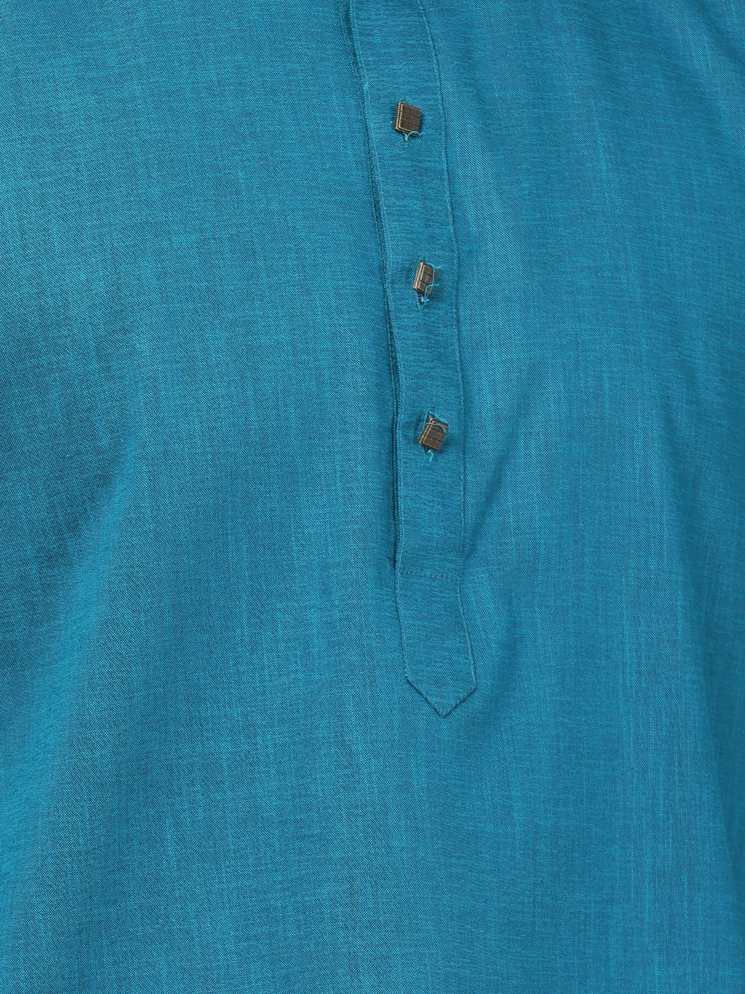 VASTRAMAY Men's Turquoise Cotton Kurta