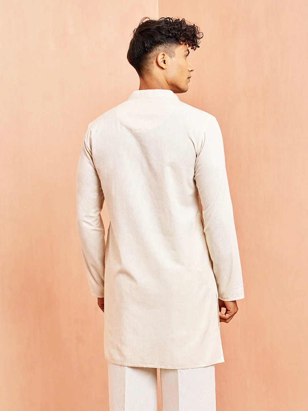 Men's Cream Pure Cotton Kurta