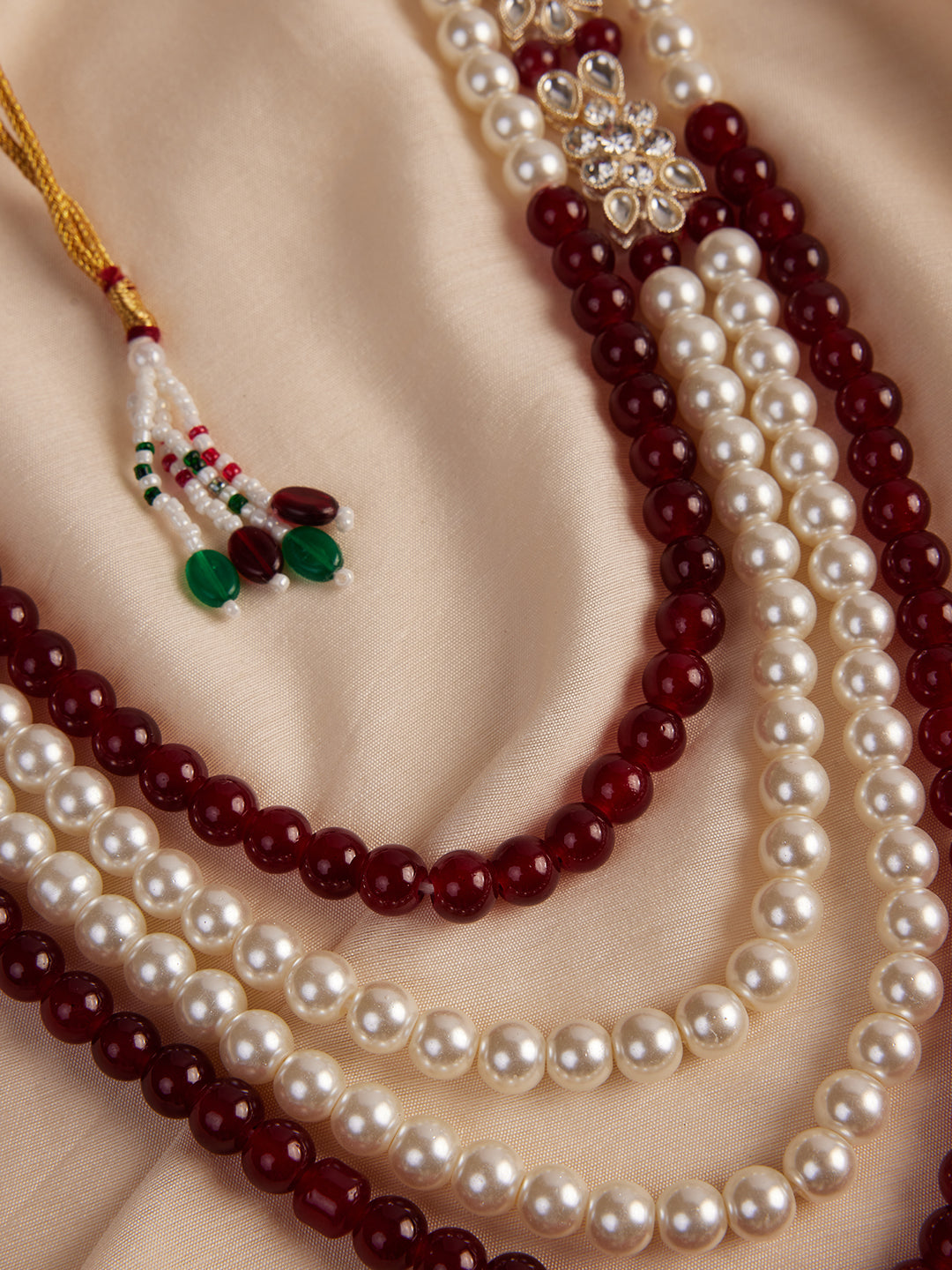 Men's Cream And Maroon - Mala
