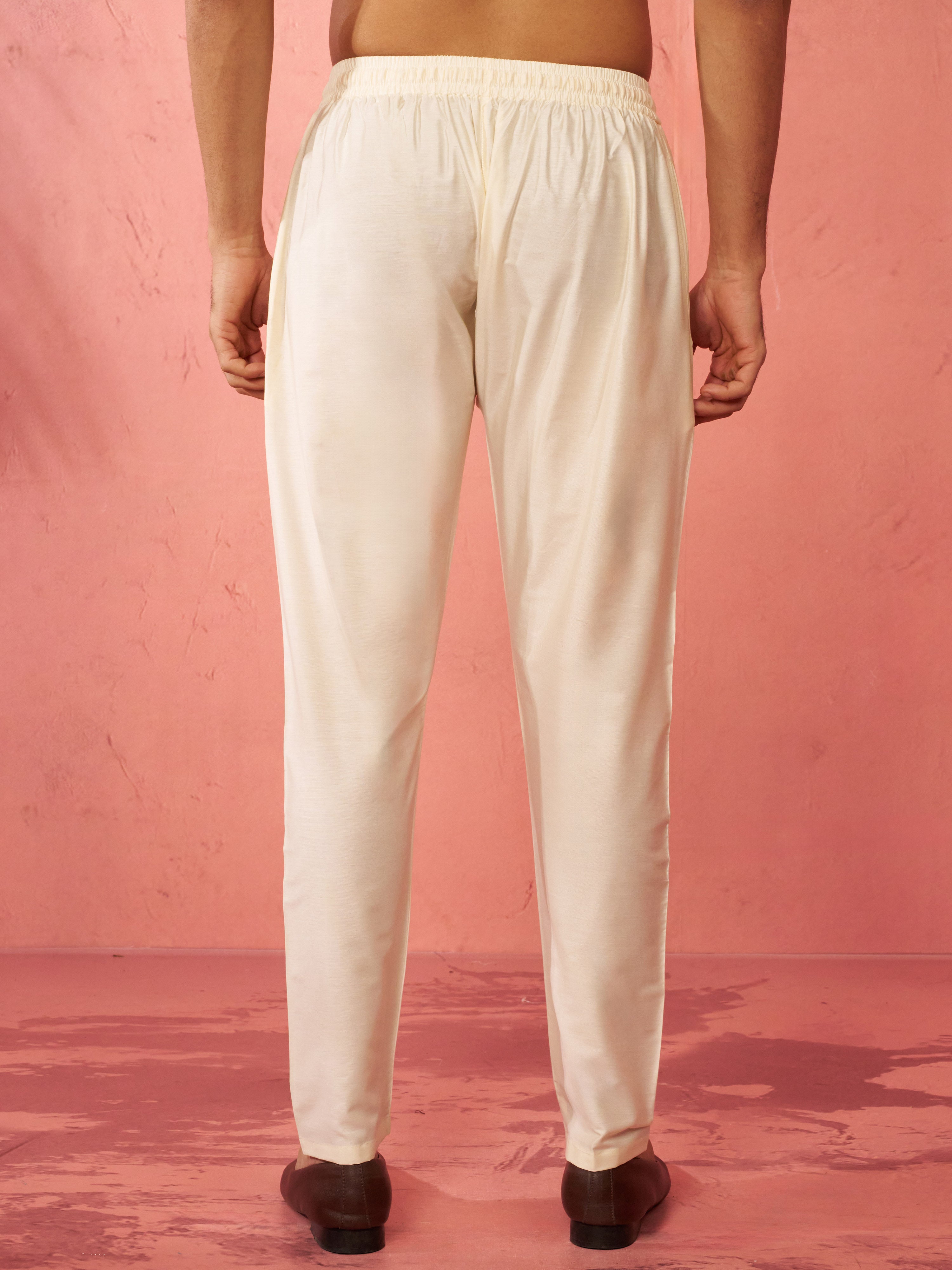 Men's Cream Viscose Pyjama