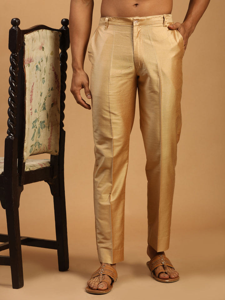 VASTRAMAY Men's Rose Gold Cotton Pant Style Pyjama