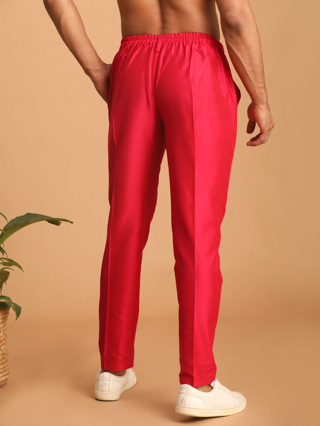 VASTRAMAY Men's Valentino Pink Viscose Pant Style Pyjama