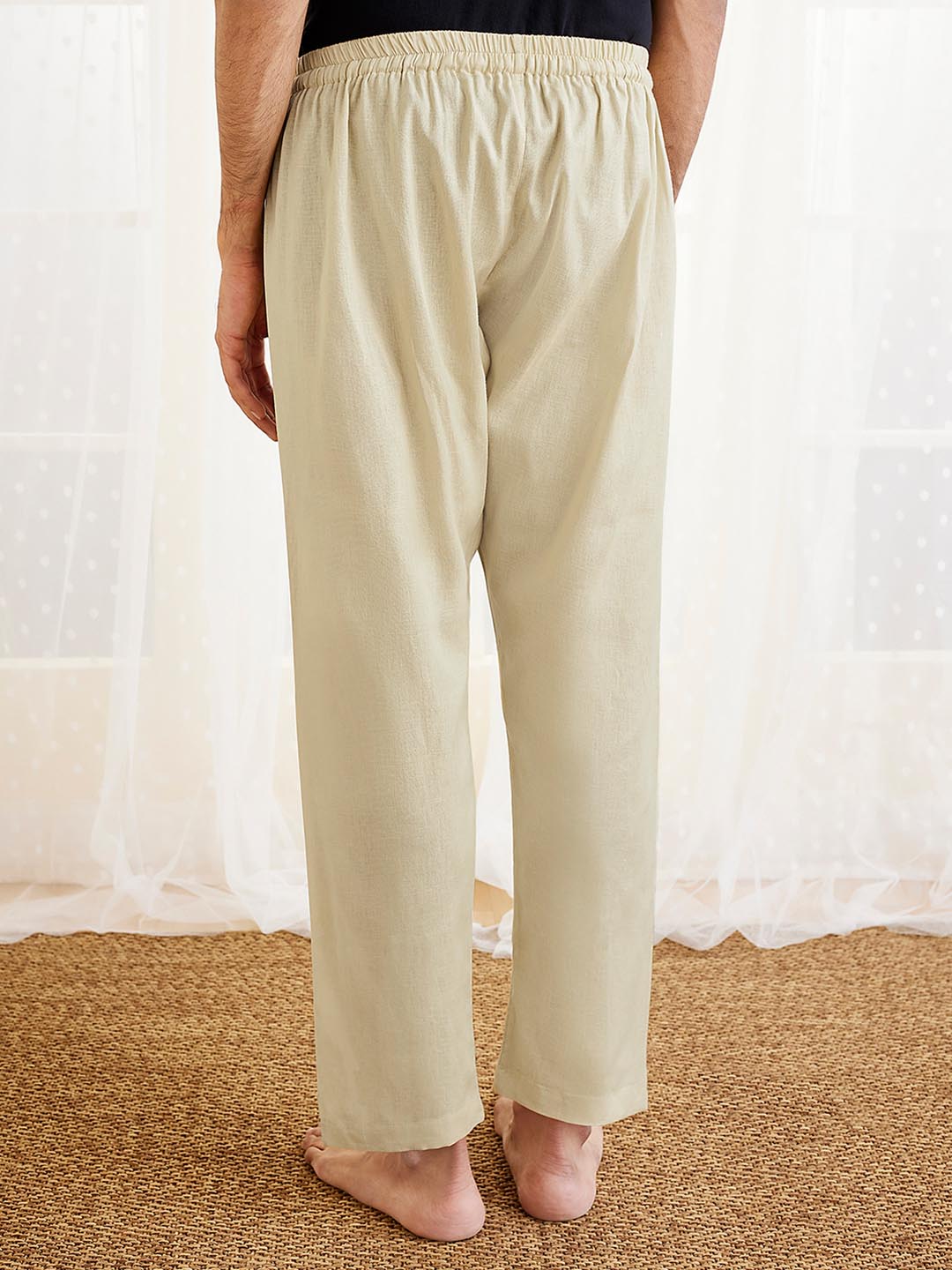 Men's Beige Cotton Pyjama