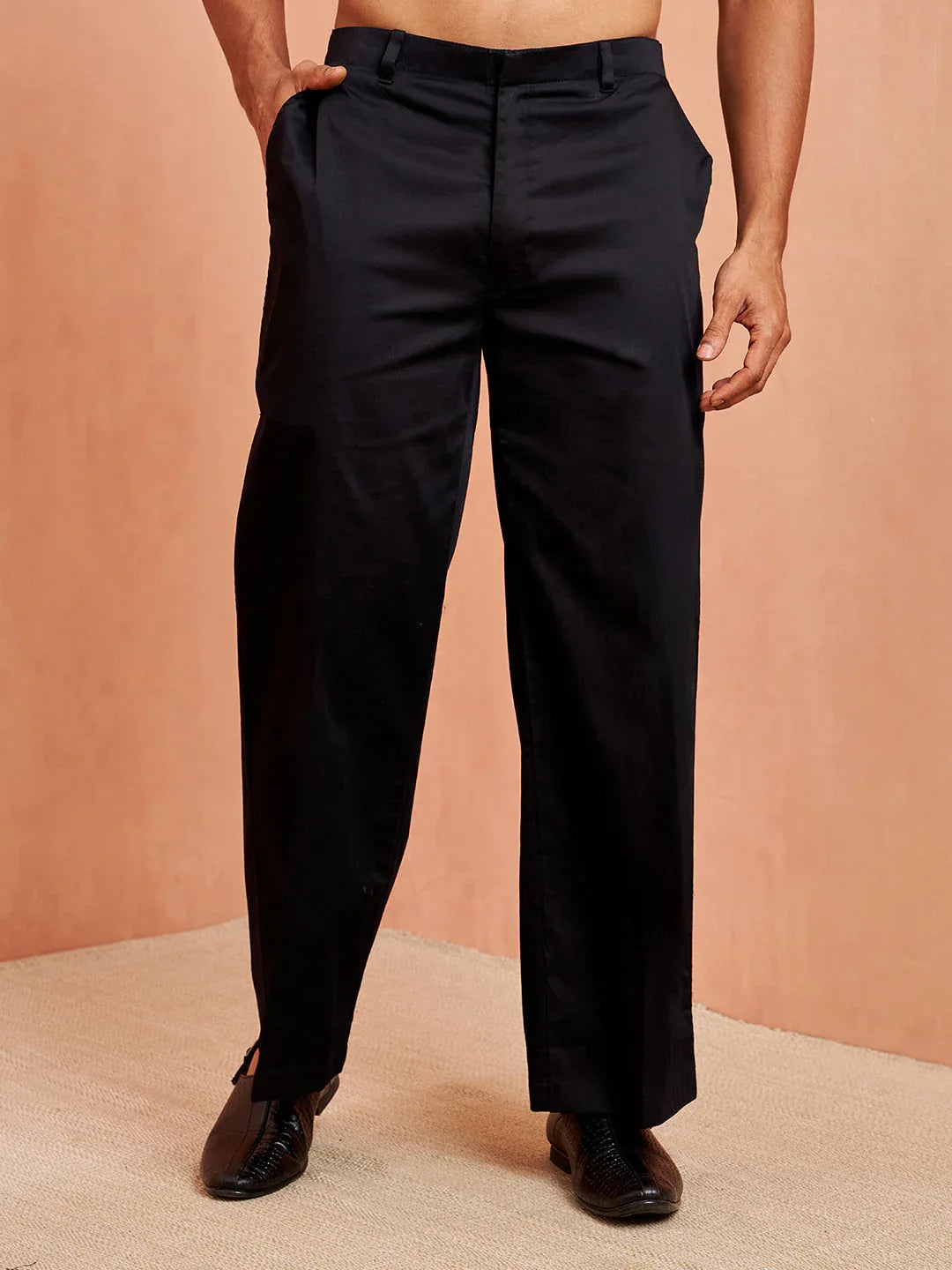 Men's Black Cotton Palazzo