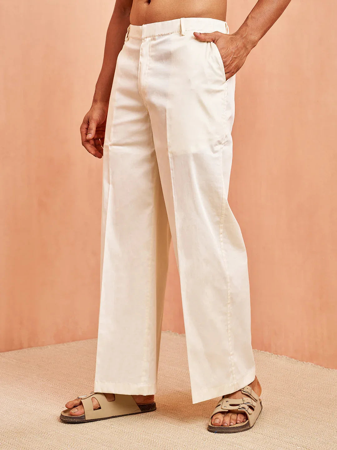 Men's Cream Cotton Palazzo