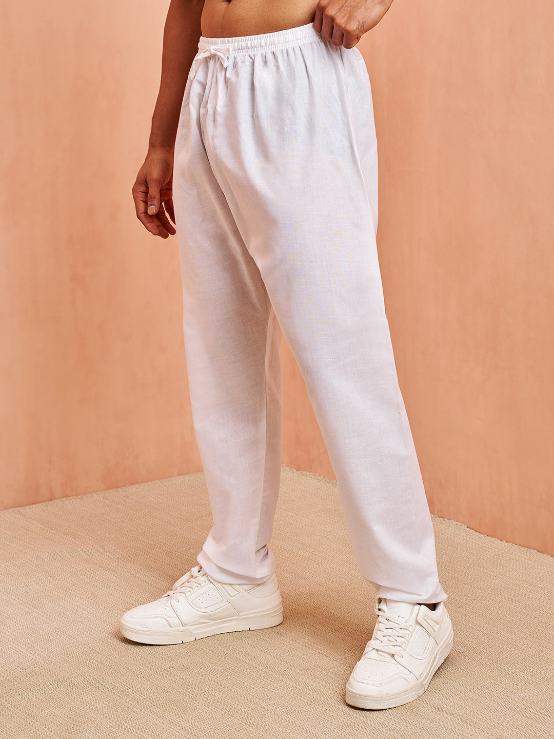 Men's White Cotton Pyjama