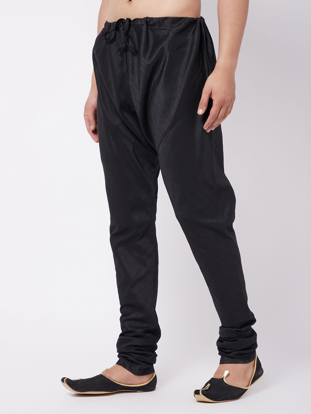 VM By VASTRAMAY Men's Black Silk Blend Pyjama