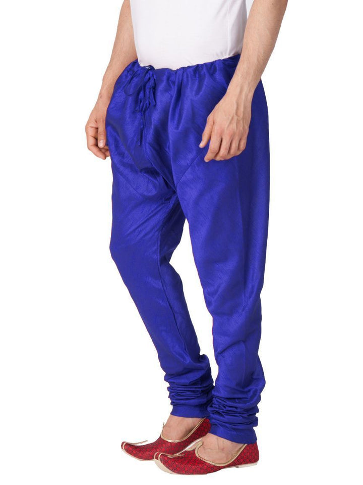 VM By VASTRAMAY Men's Blue Cotton Silk Blend Churidar