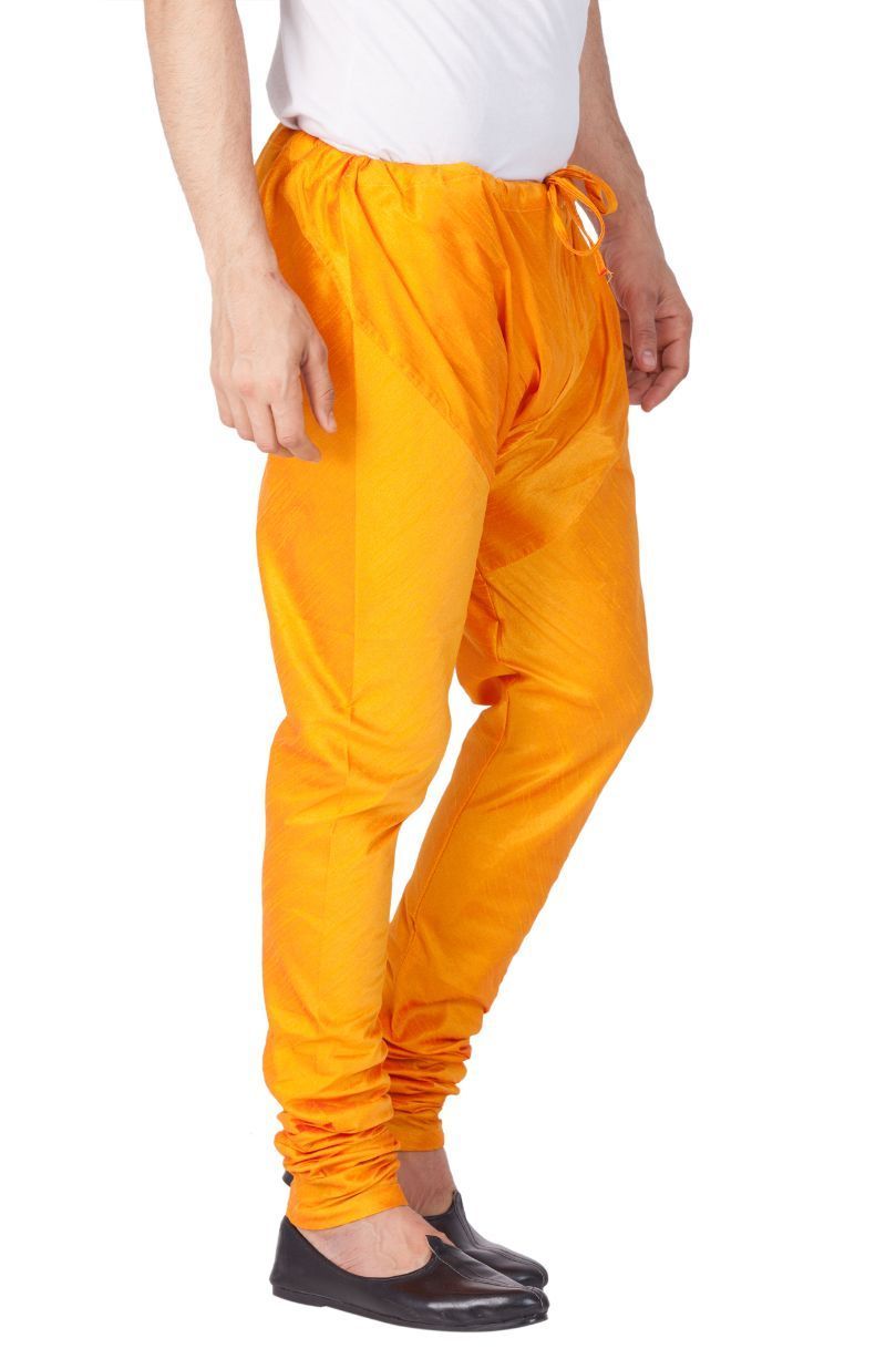 VM By VASTRAMAY Men's Orange Cotton Silk Blend Pyjama