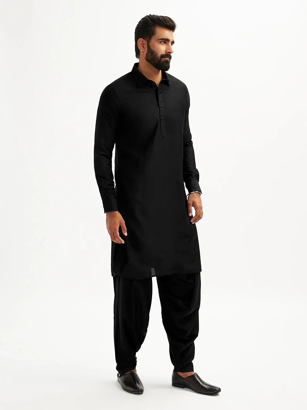 Men’s Solid Pathani Kurta and Patiala Pyjama Set