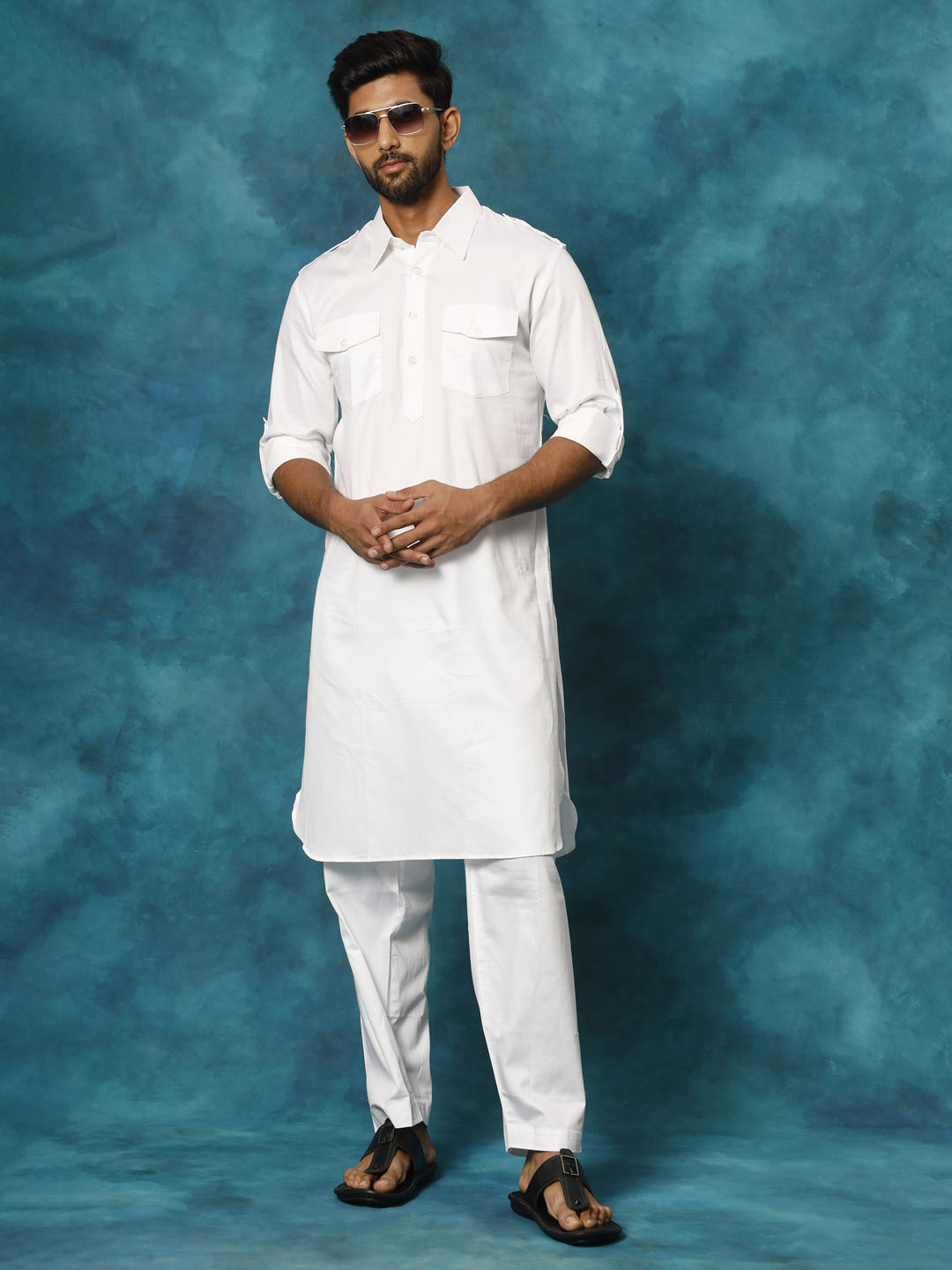 Men's White Pathani Suit Set
