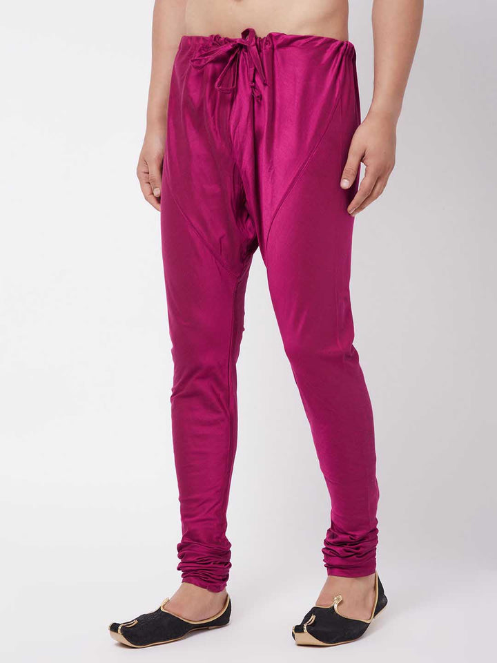 VASTRAMAY Men's Fuchsia Viscose Pyjama