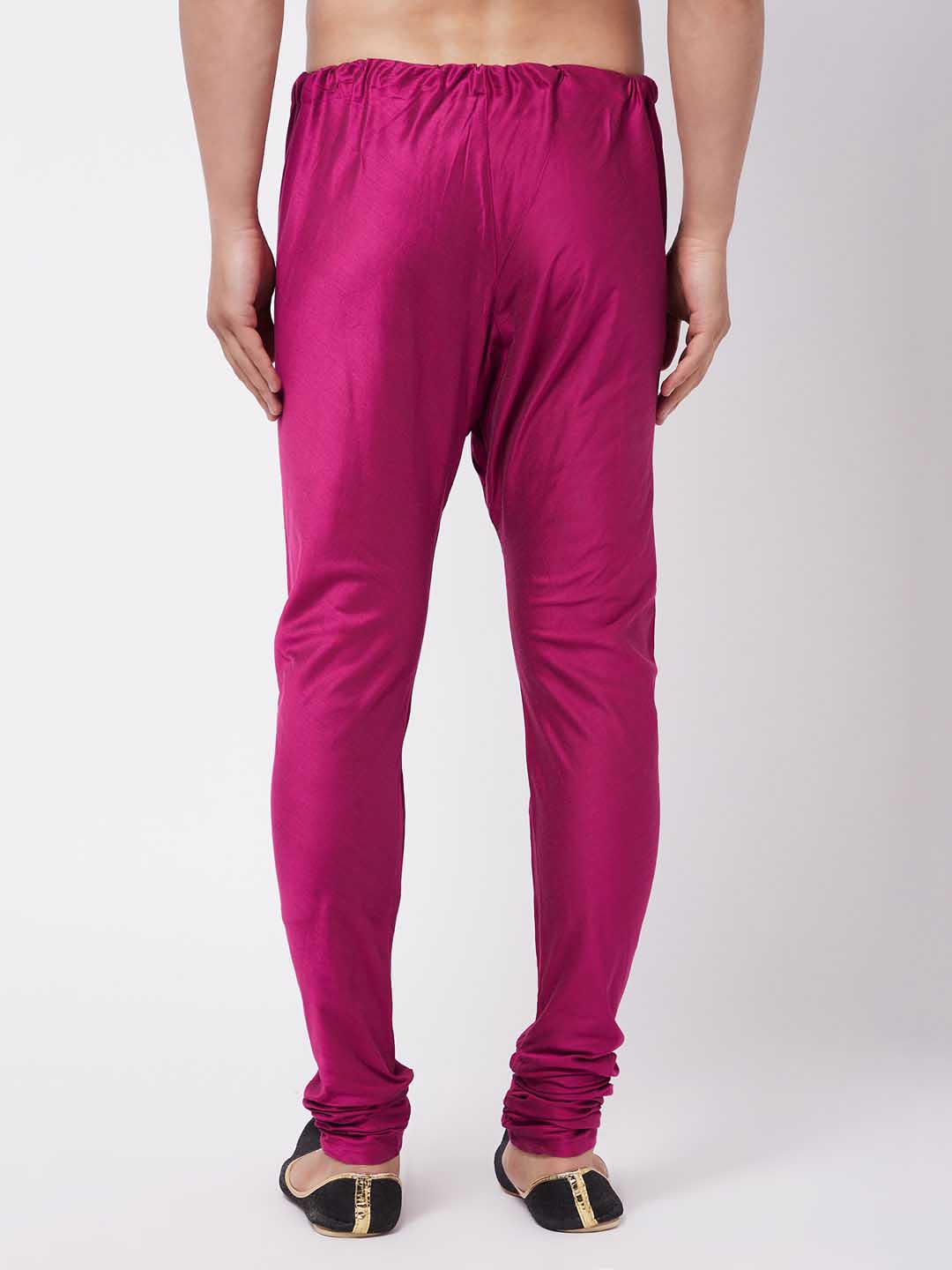 VASTRAMAY Men's Fuchsia Viscose Pyjama