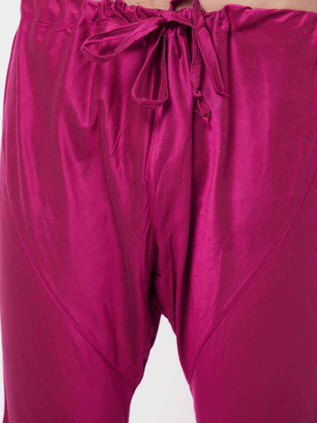 VASTRAMAY Men's Fuchsia Viscose Pyjama