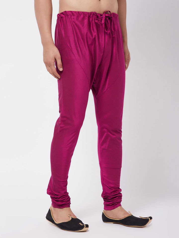 VASTRAMAY Men's Fuchsia Viscose Pyjama