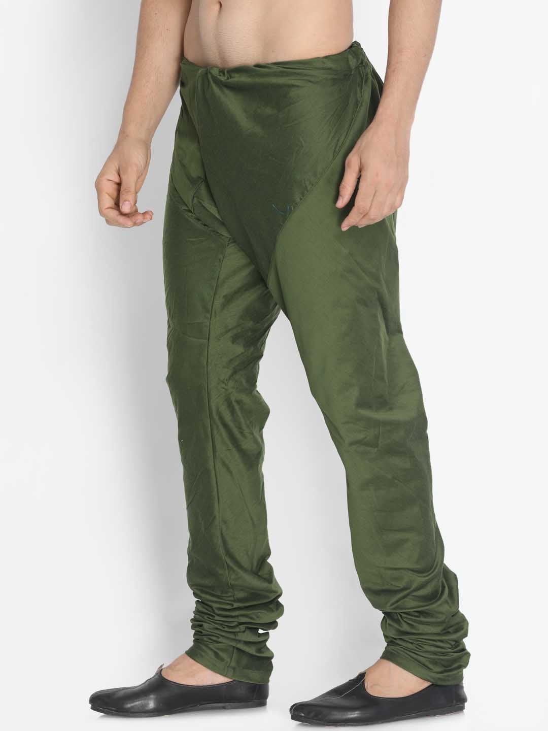 VASTRAMAY Men's Green Cotton Blend Pyjama