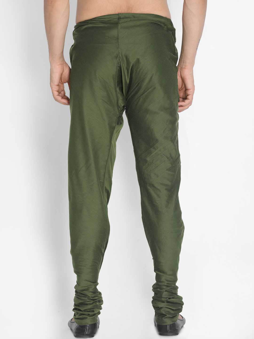 VASTRAMAY Men's Green Cotton Blend Pyjama