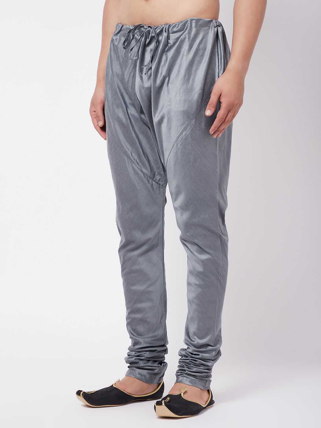 VASTRAMAY Men's Grey Viscose Pyjama