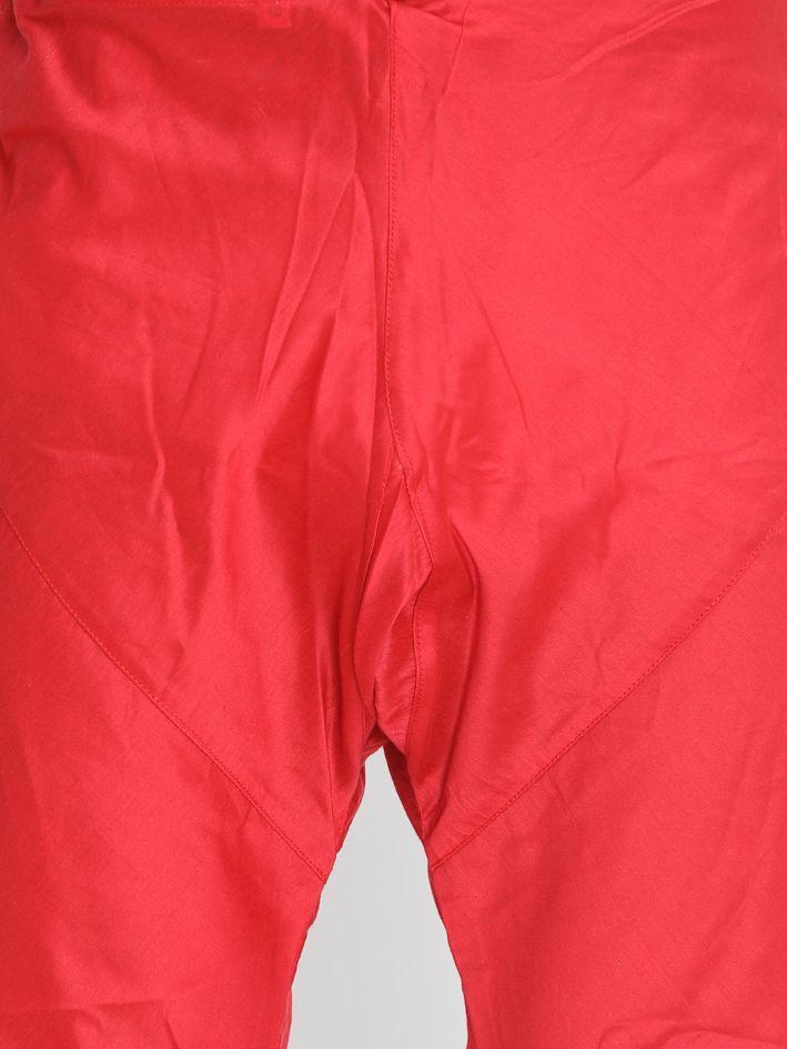 VASTRAMAY Men's Red Cotton Blend Pyjama