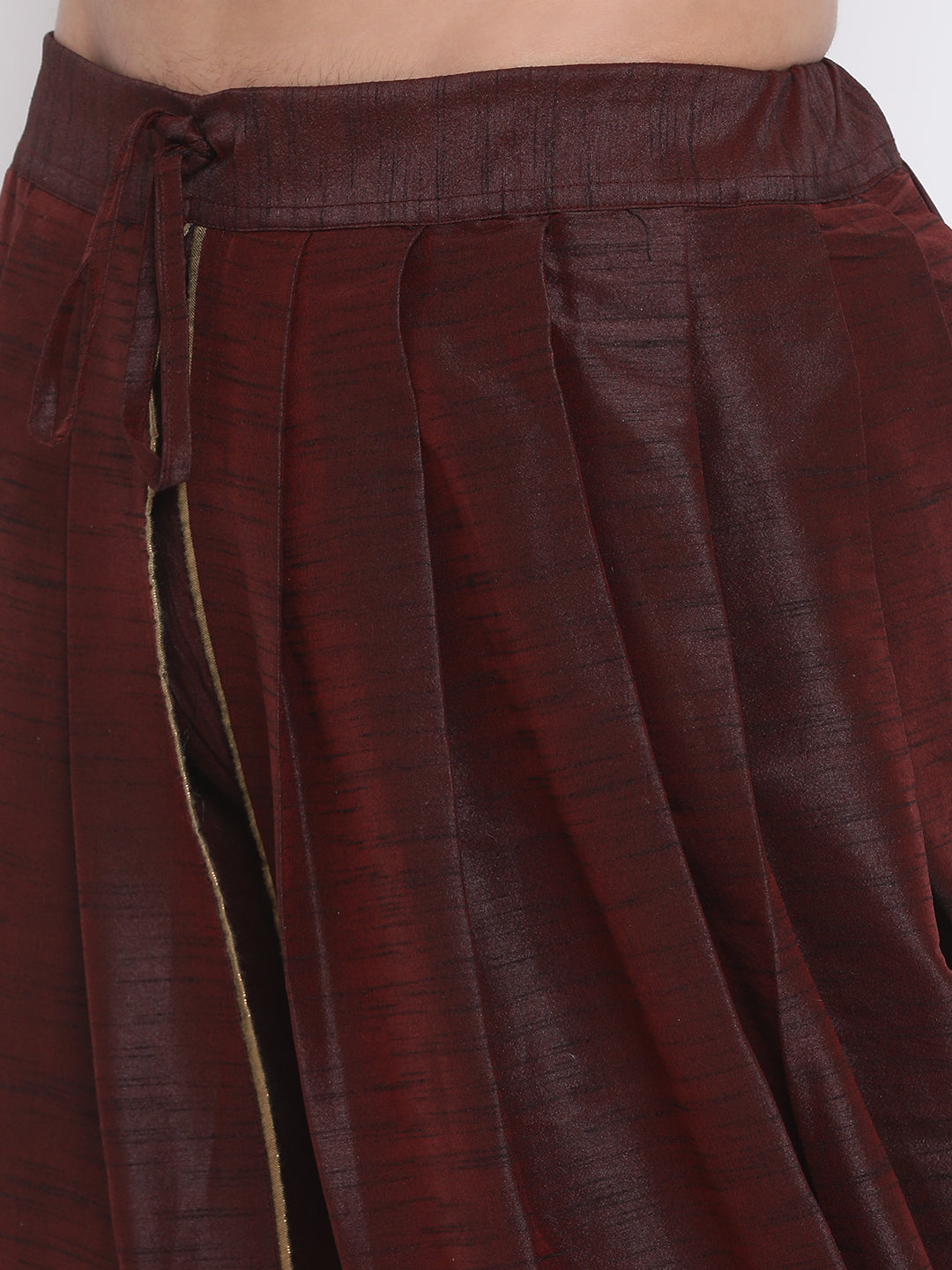 VASTRAMAY Men's Wine Silk Blend Dhoti Pant