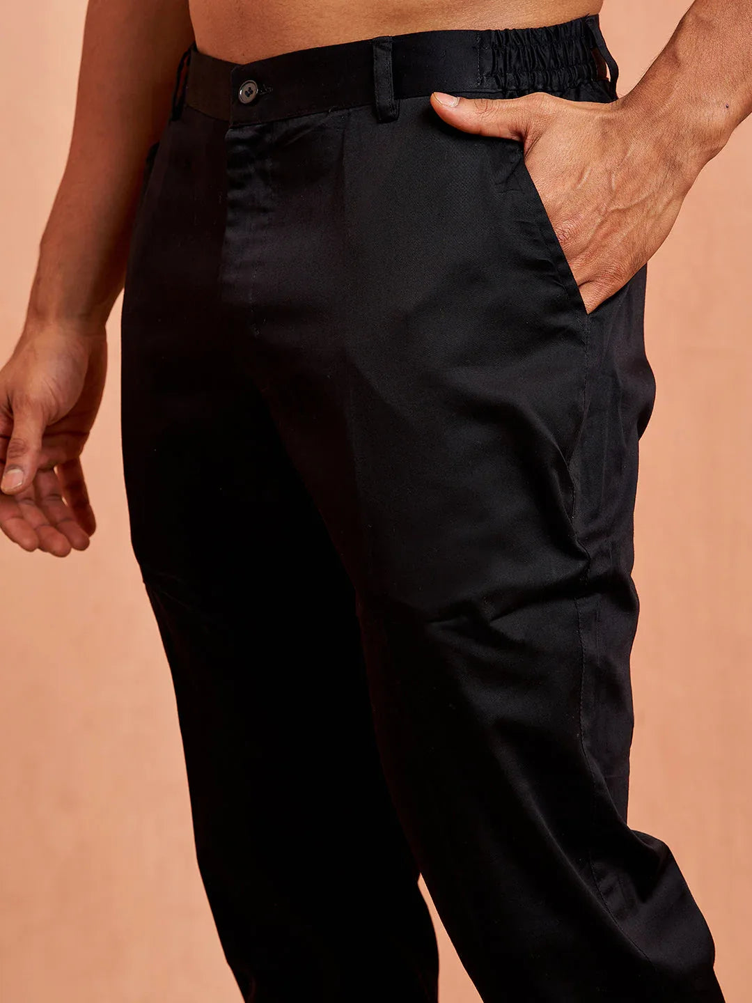 Men's Black Rayon Sherwani Set