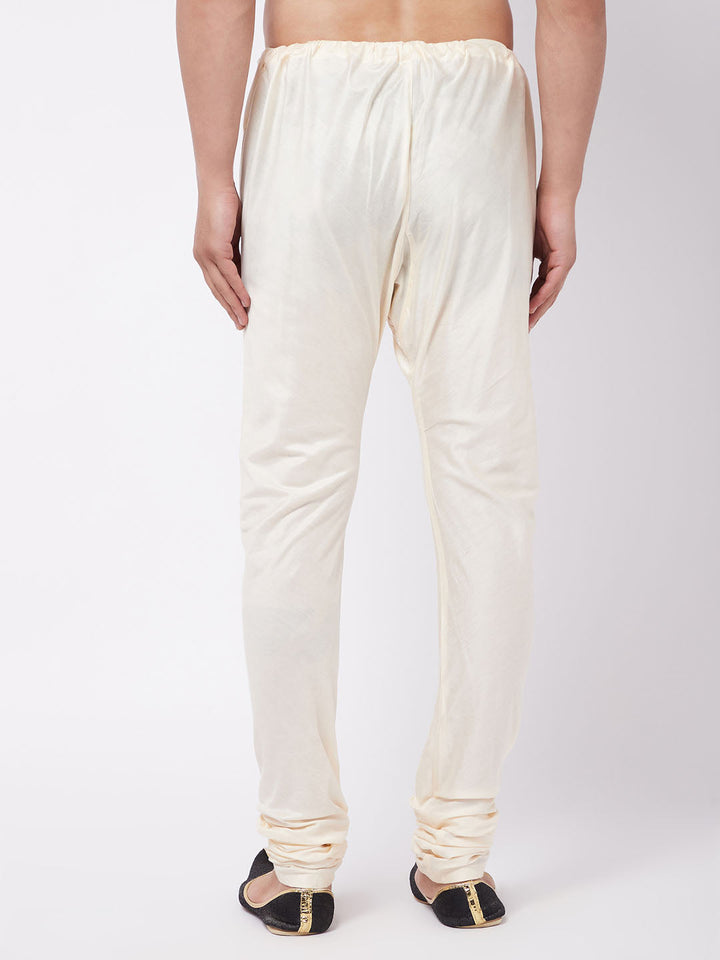 VASTRAMAY Men's Cream Viscose Pyjama