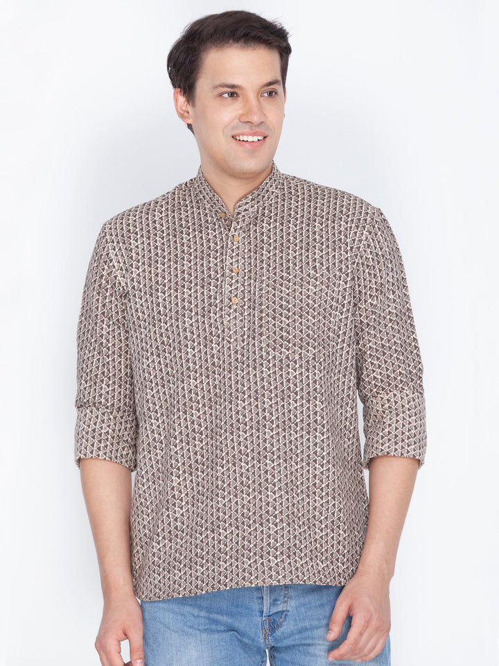 VASTRAMAY Men's printed  Pure Cotton Kurta