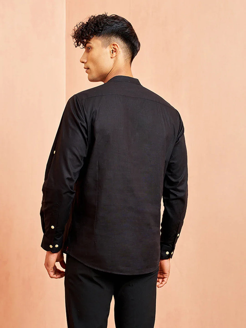 Men's Black Short Cotton Kurta