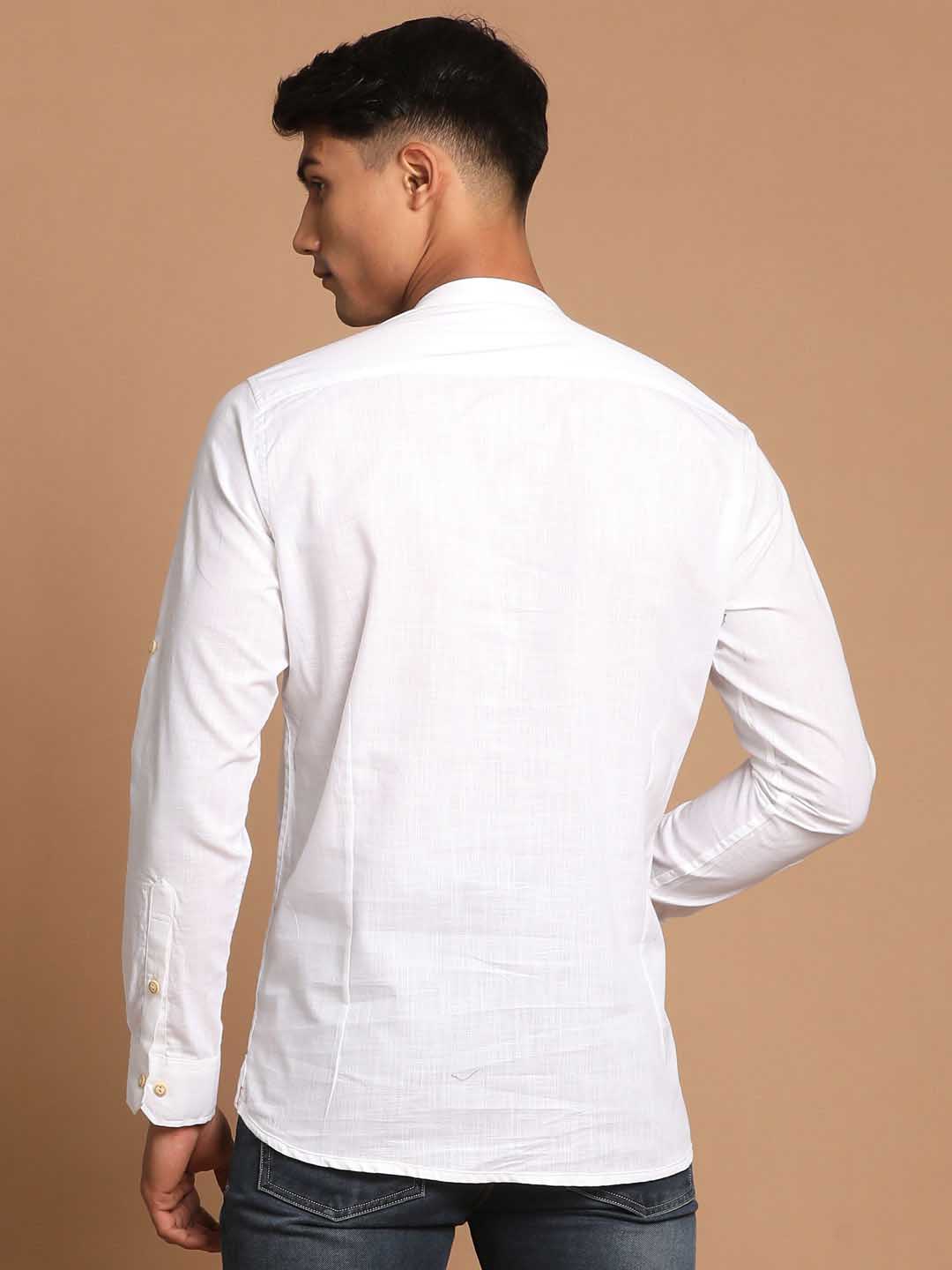Men's White Short Cotton Kurta