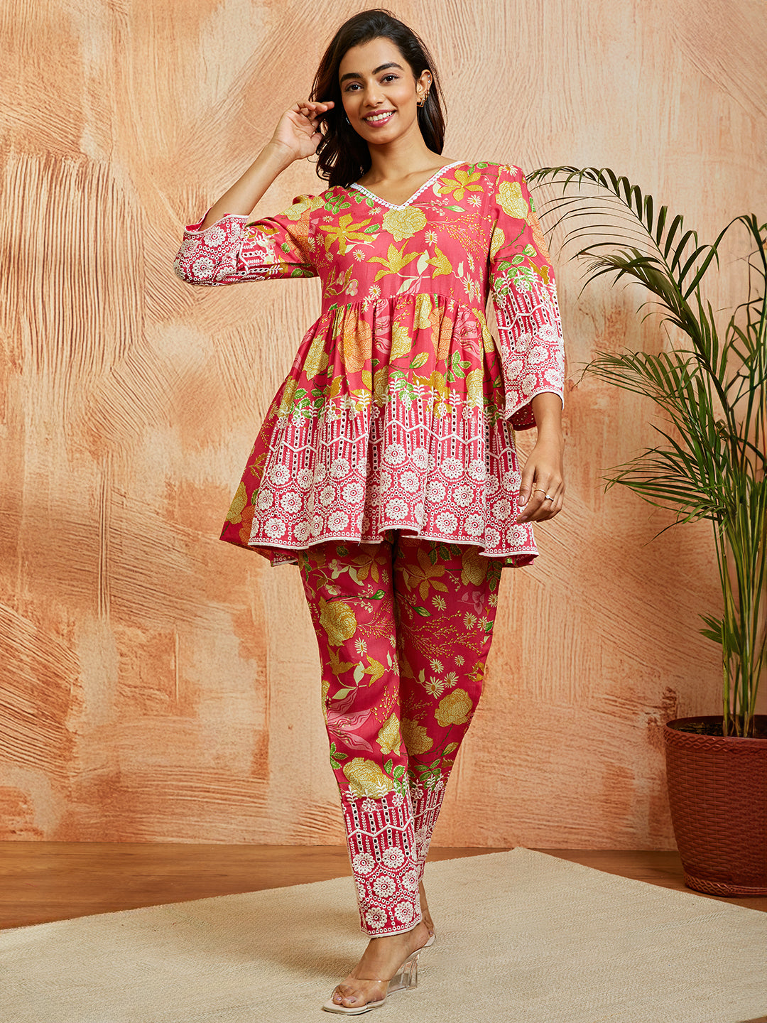 Women's Pink Co Ords Set - qivii