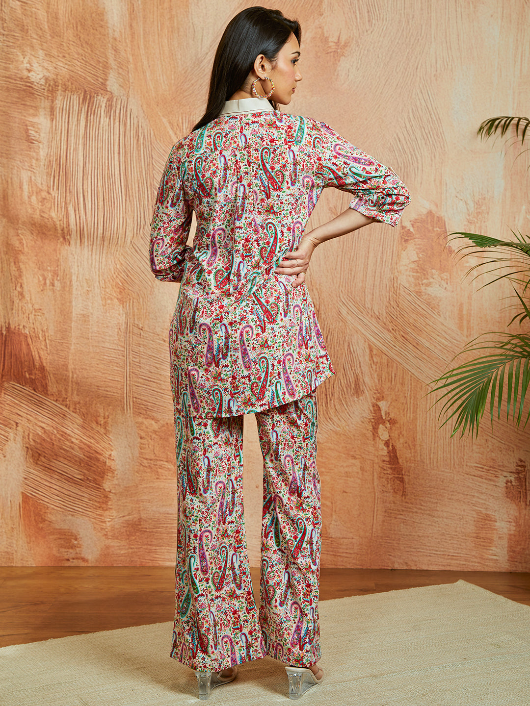 Women's Cream Co Ords Set - qivii