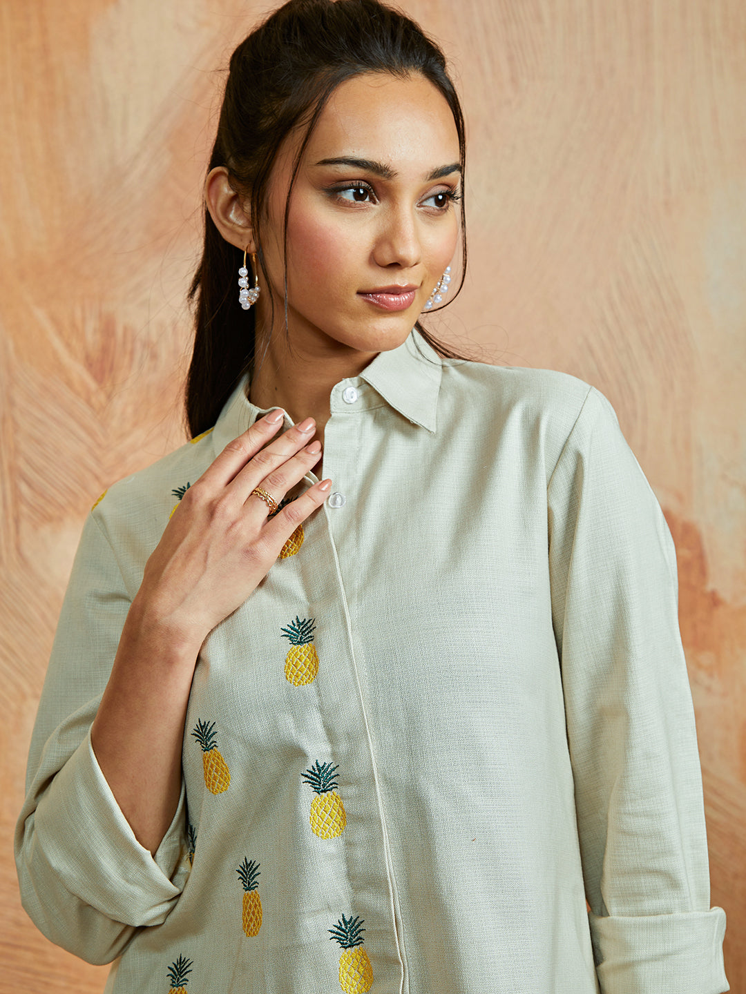 Women's Cream Co Ords Set - qivii