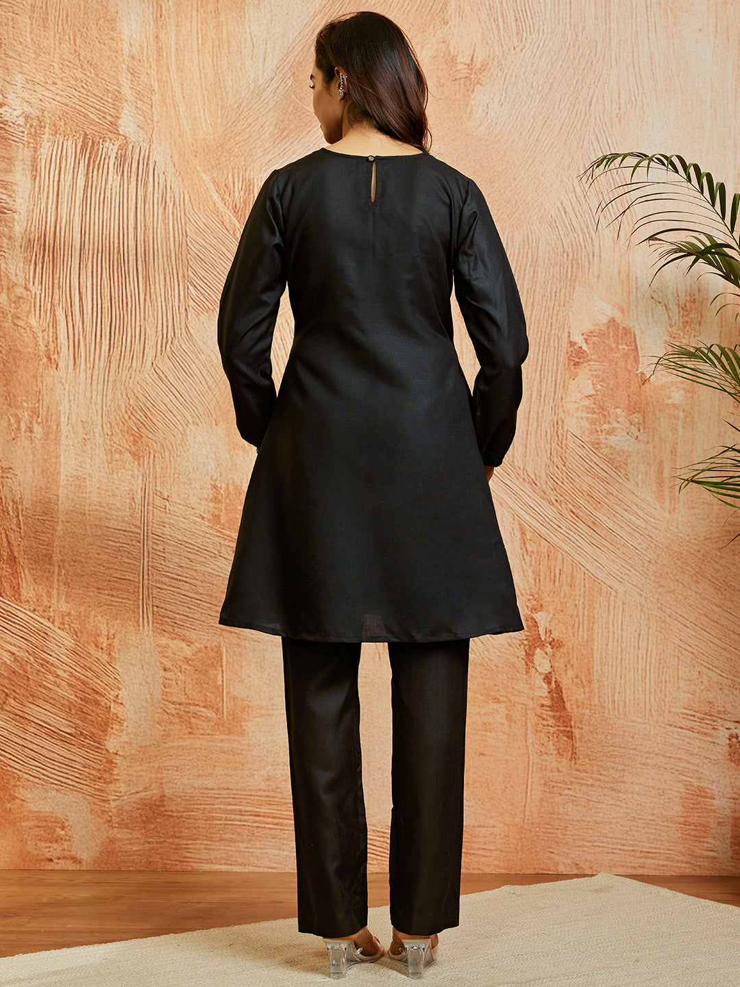 Women's Black Co Ords Set - qivii