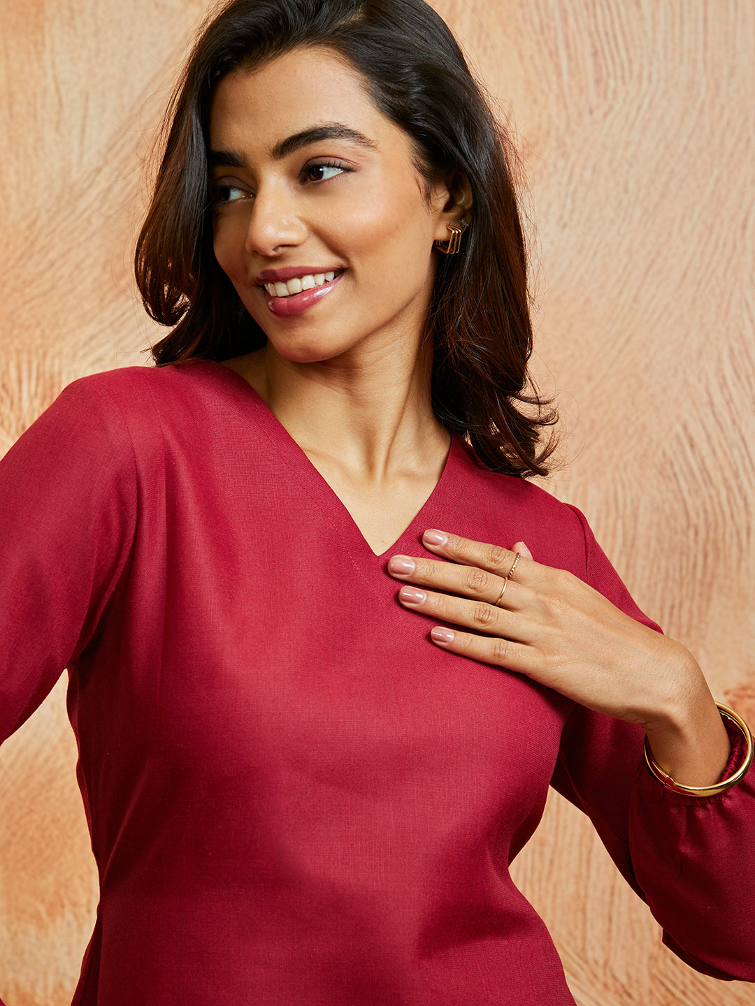 Women's Maroon Co Ords Set - qivii