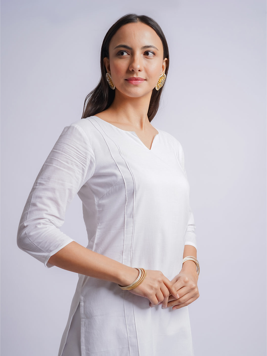 Women's White Kurta Set