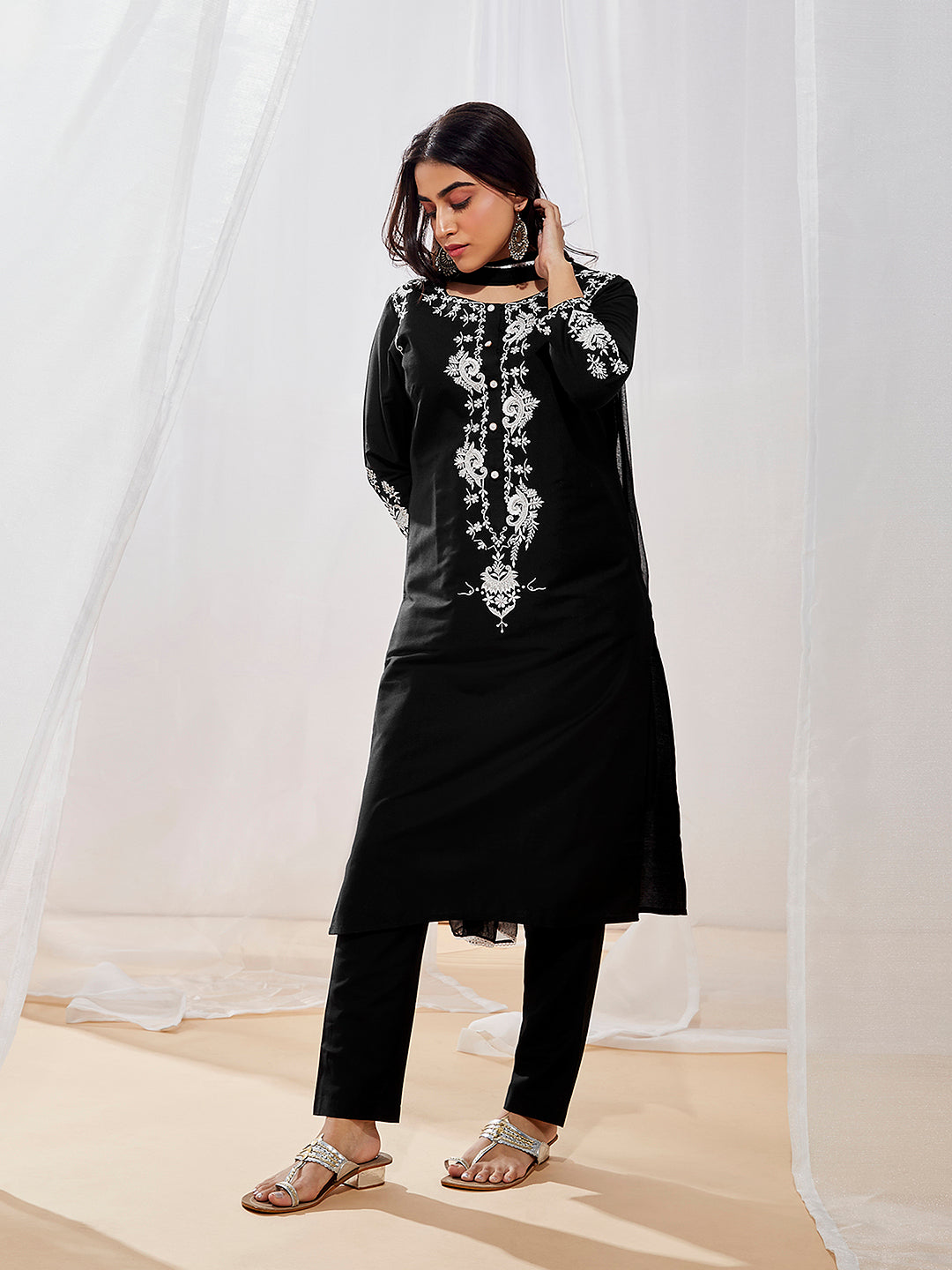 Women's Black Kurta Set