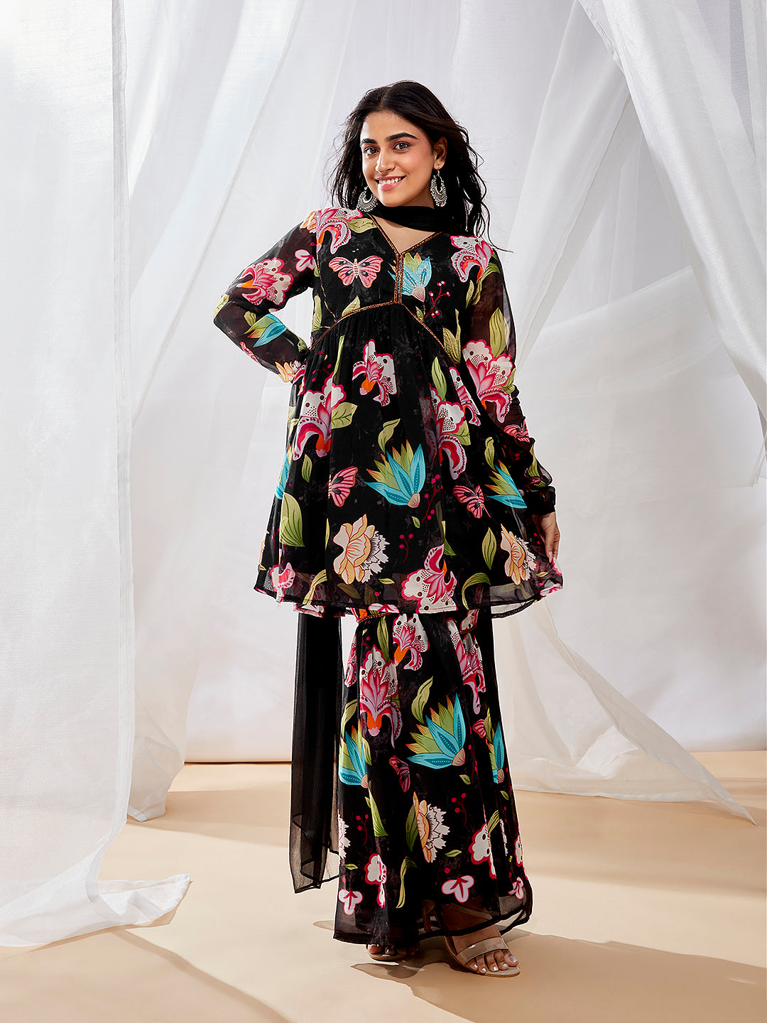 Women's Black Kurta Set