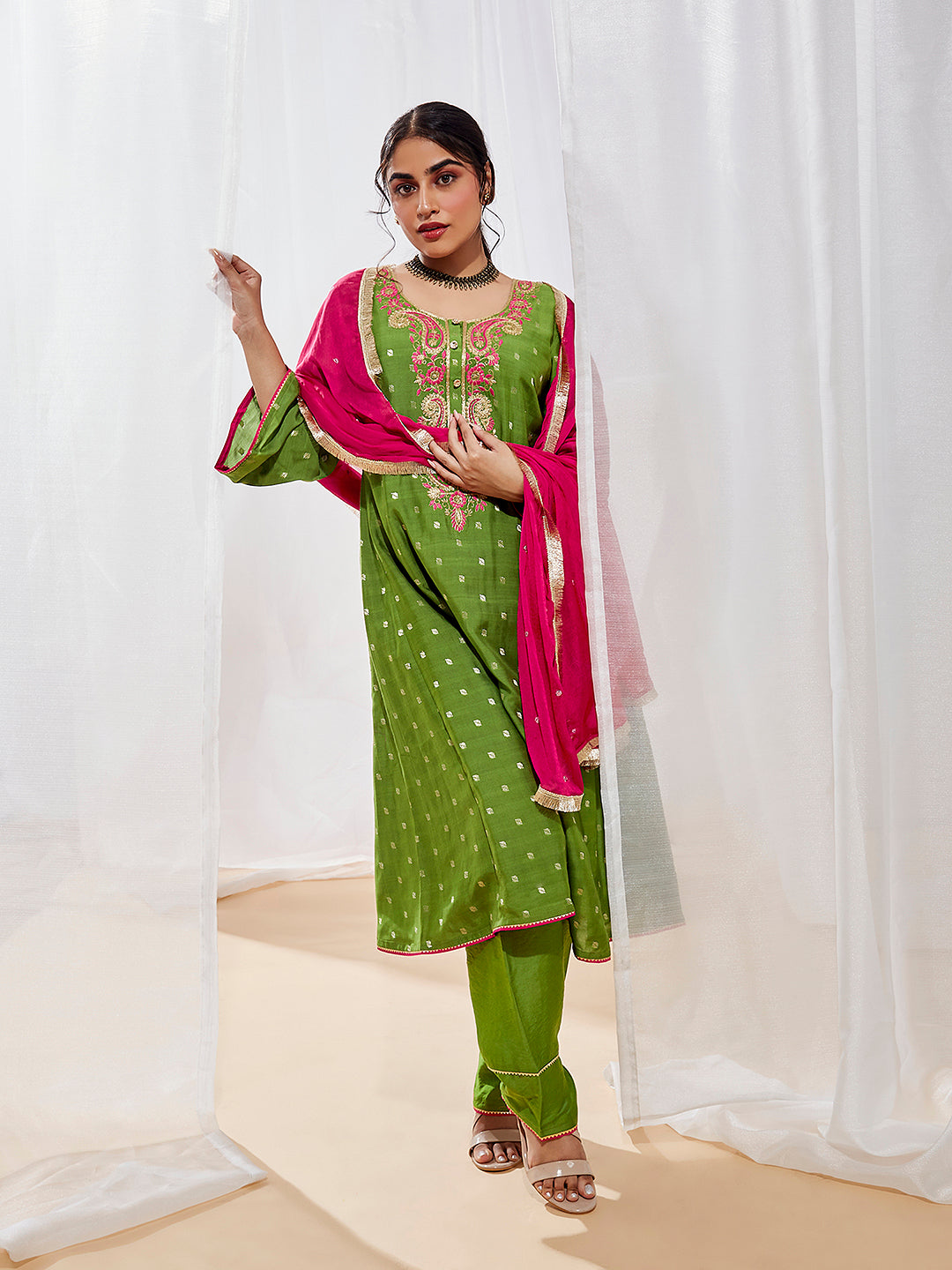 Women's Green Kurta Set