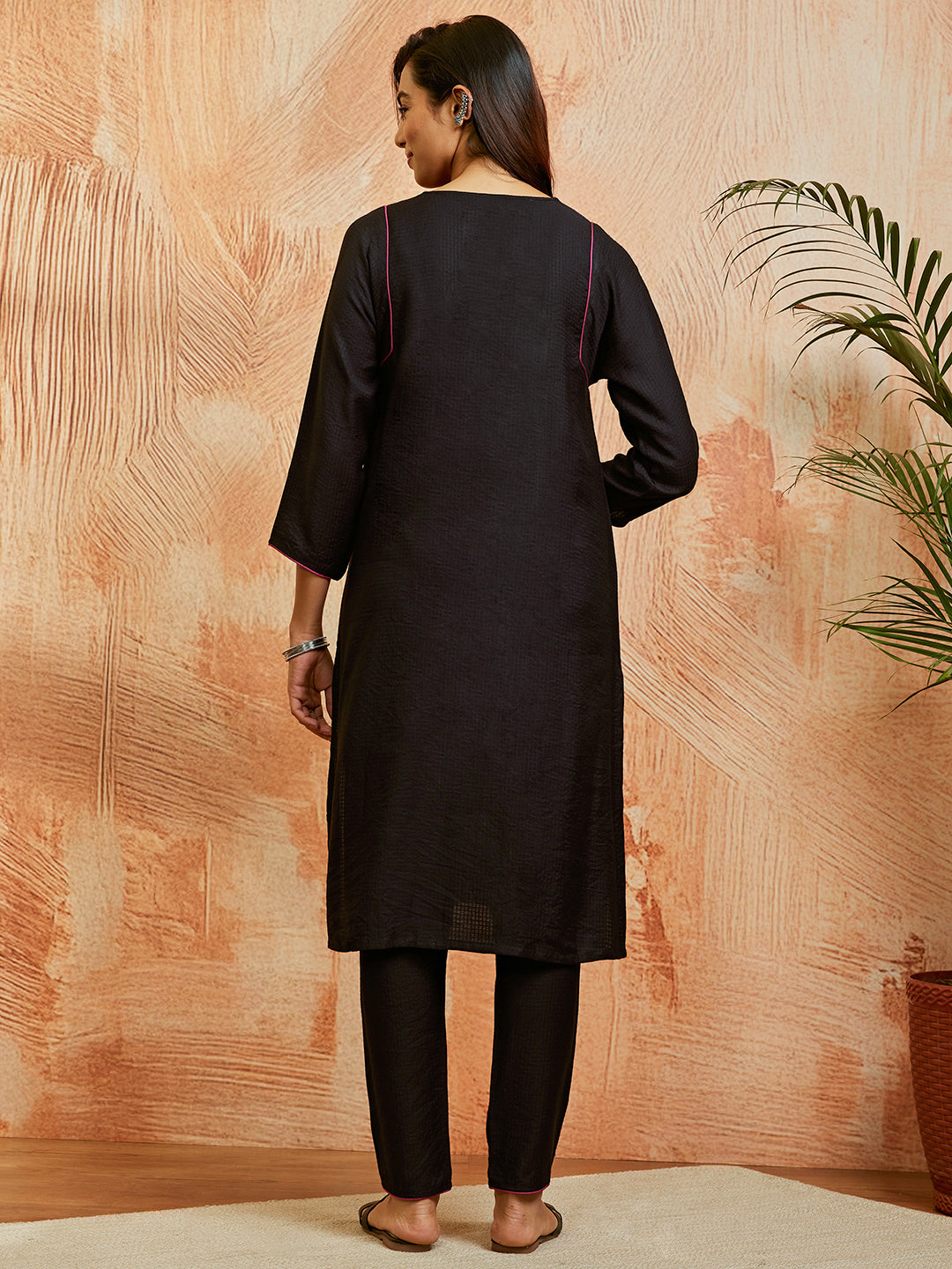 Women's Black Co Ords Set - qivii