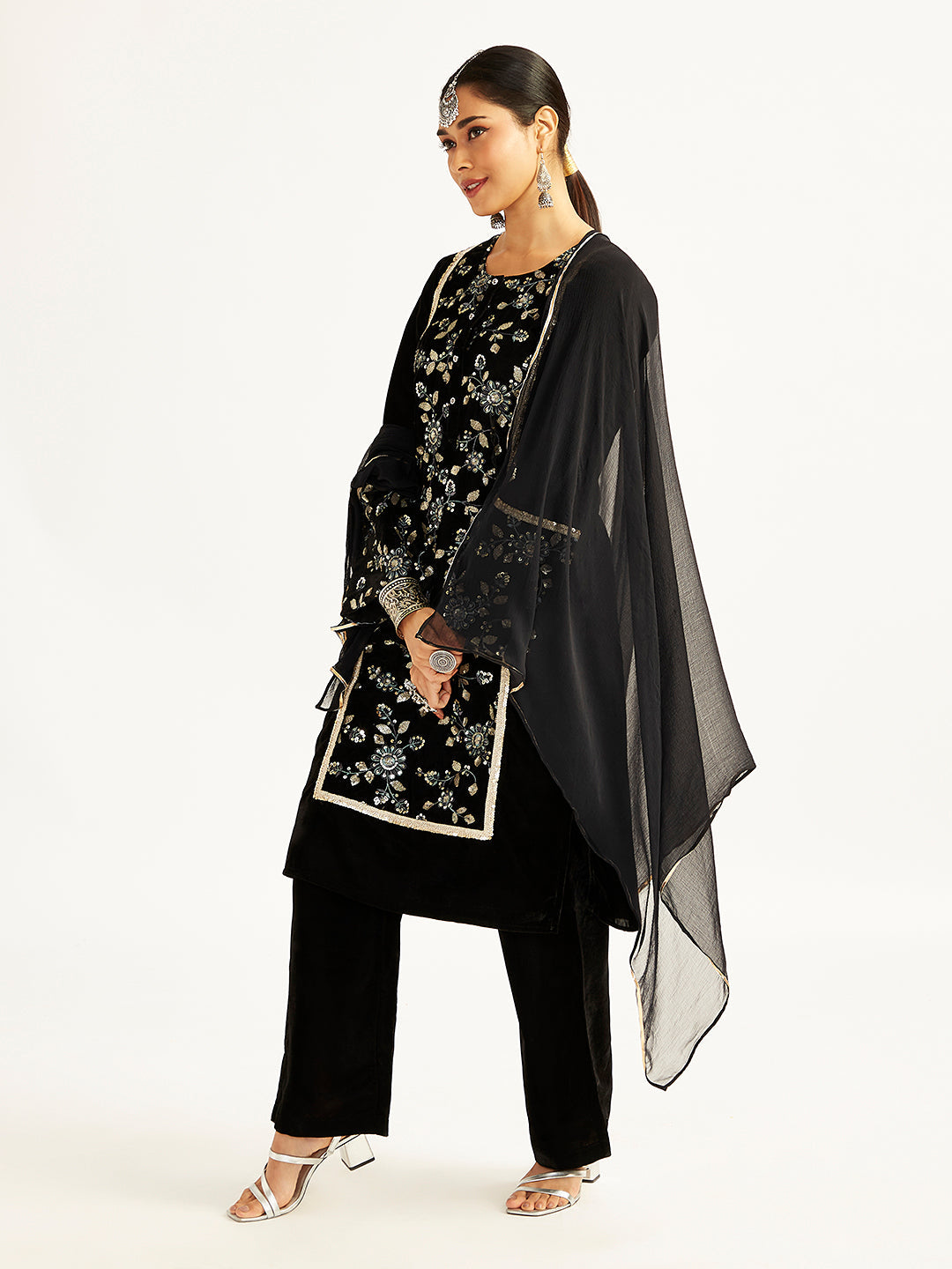 Women's Black Kurta Set