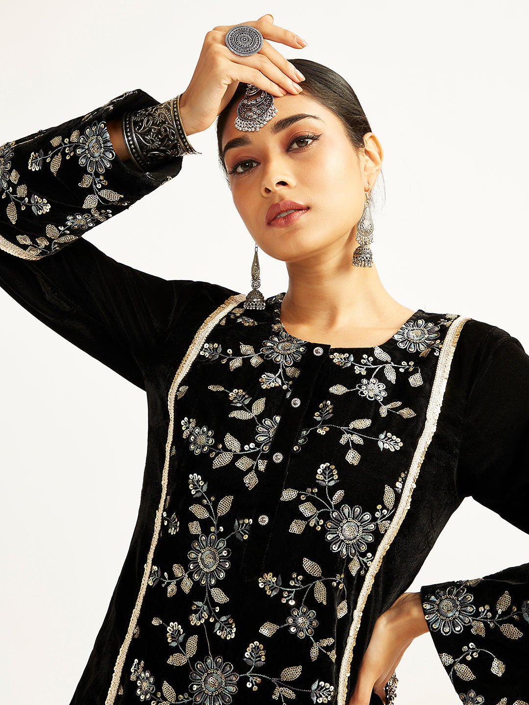 Women's Black Kurta Set