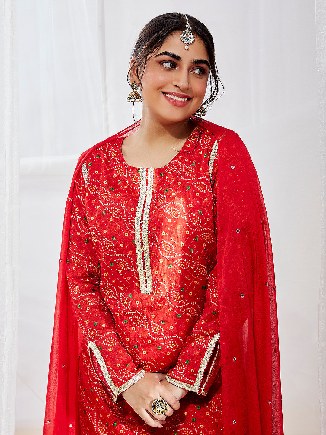 Women's Red Kurta Set