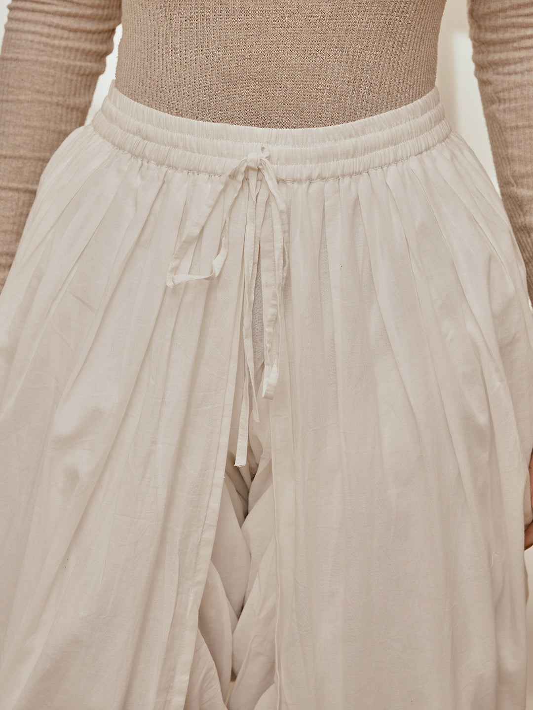 Women's Rose Pink Cotton Linen Kurta With White Cambric Dhoti Pants Yoga Set