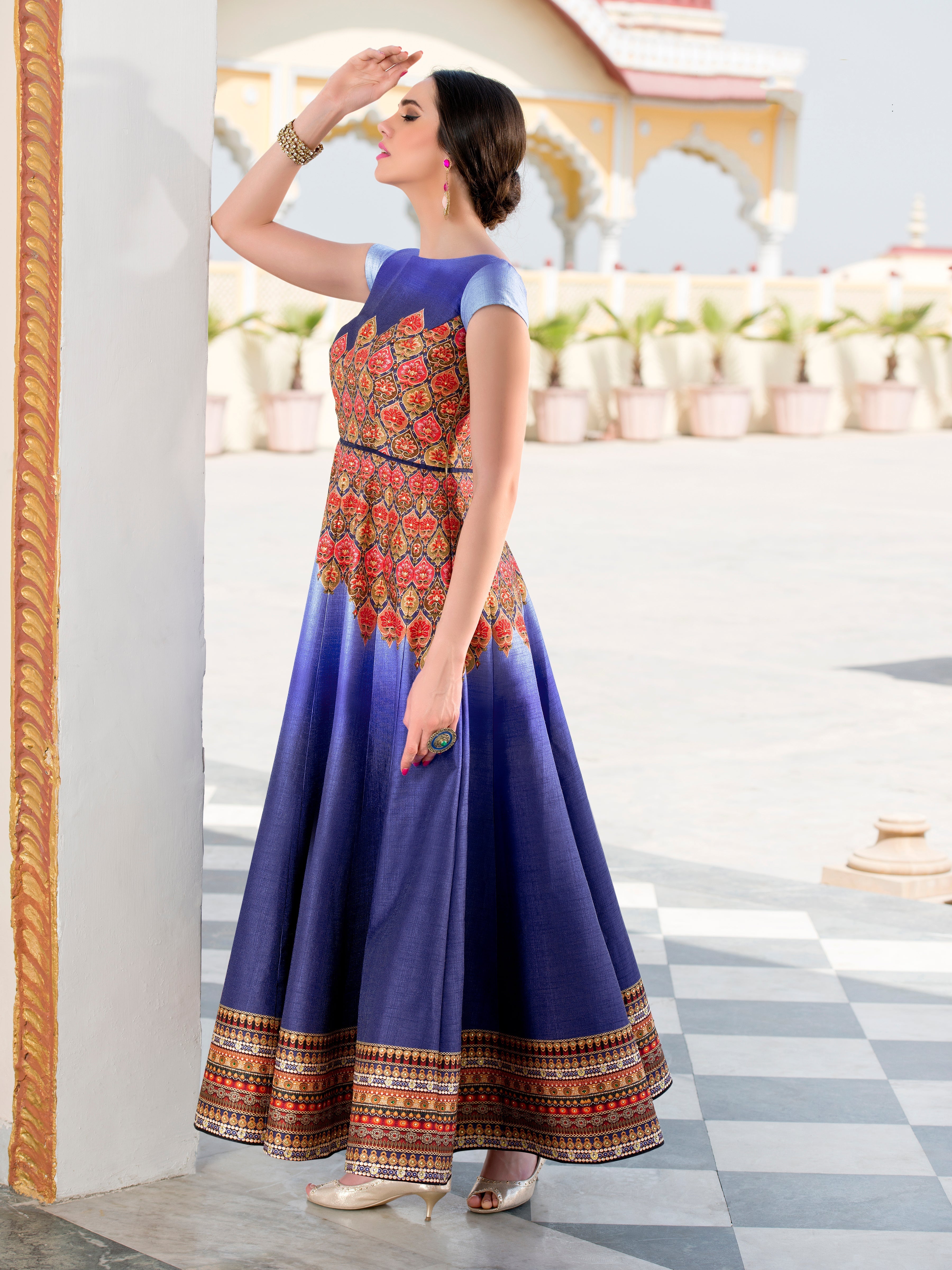 Tussar Temptation: A Silk Gown with Textured Charm - qivii