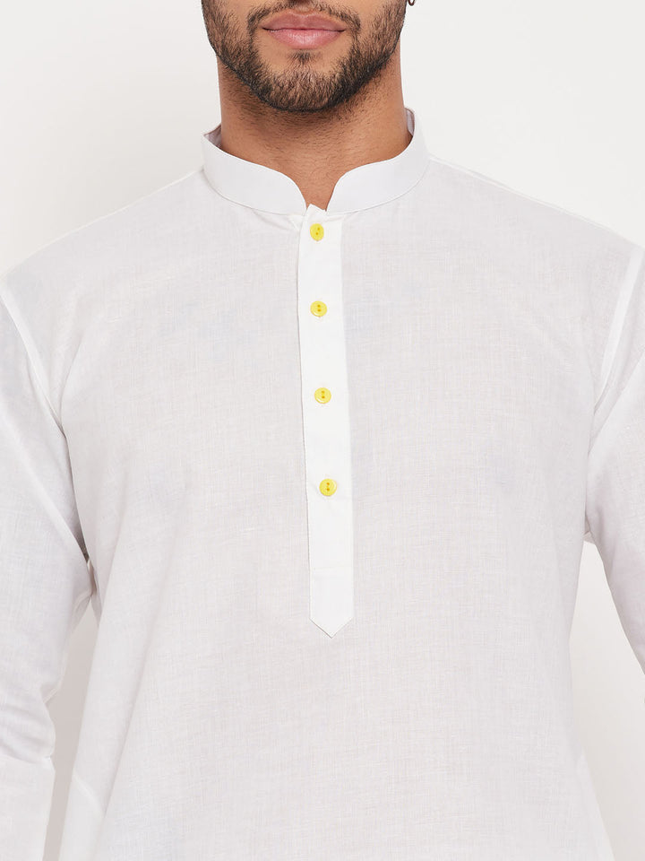 VM BY VASTRAMAY Men's Cream Cotton Kurta