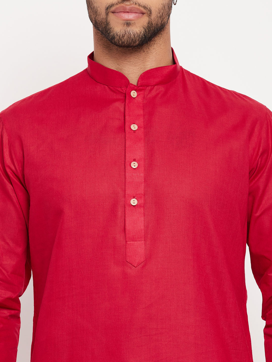 Vastramay Maroon Cotton Baap Beta Kurta